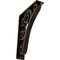 Ekena Millwork Tristan Wrought Iron Bracket, (Triple center brace), Antiqued Brass 2"W x 7 1/2"D x 10"H BKTM02X07X10TTNABS - alternate 1